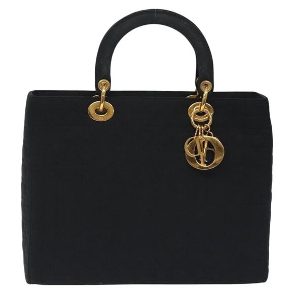 DIOR Canage Hand Bag Nylon Black Gold - Picture 2 of 12